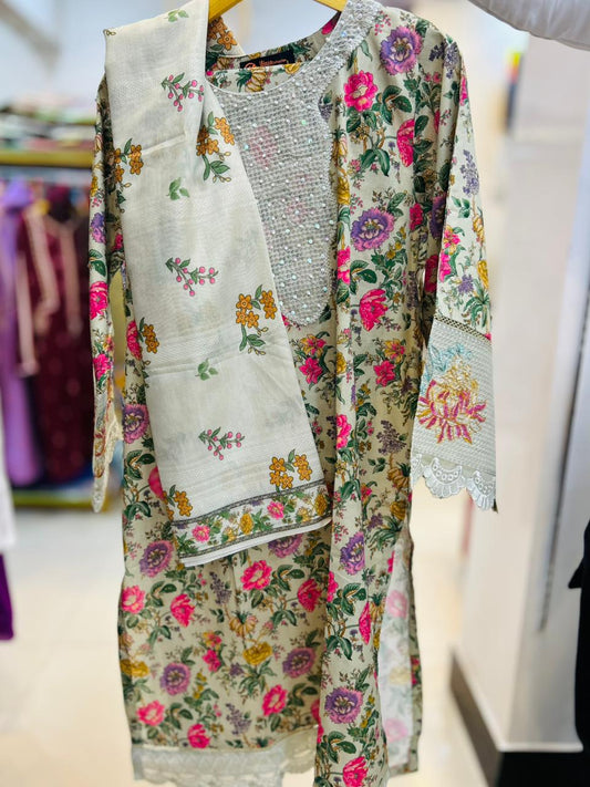 Ivory Bloom Embellished Suit